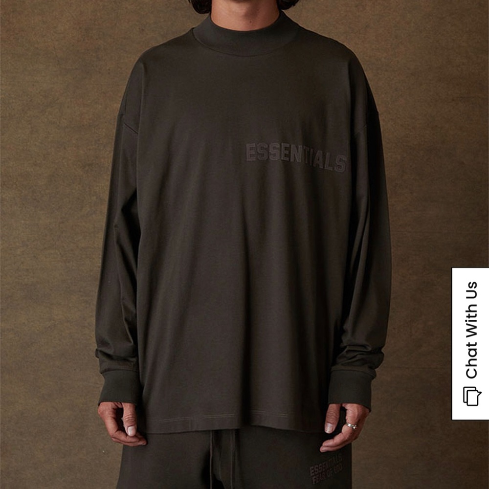 NWT Essentials Fear of God long sleeve tee. Size S. Off black.